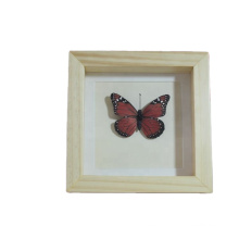 High quality custom 8*8 Wood black 3d butterfly shadow box picture photo frame
